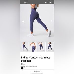 NVGTN indigo contour leggings size MEDIUM